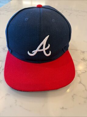 Atlanta Braves Kids Navy and Red Baseball Cap - snap back